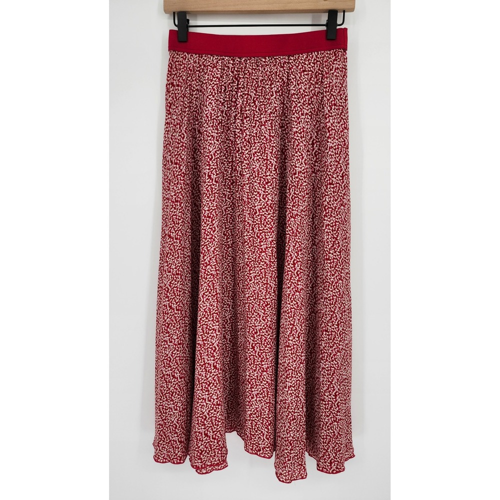 Vince Camuto Womens Romantic Flowy Midi Skirt Size S Vibrant Pink Modern Chic
